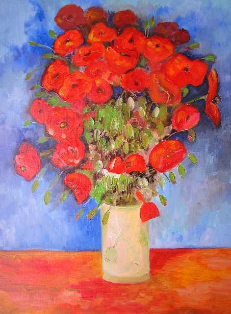 169 Vlčí máky /Poppies - V. V. Gogh / 36 x 48 cm / olej na papíře / oil on paper - není k prodeji/NFS