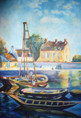 178 Lodě / Ships / Alfred Sisley - copy / 35 x 50 cm / olej na plátně / oil on canvas
