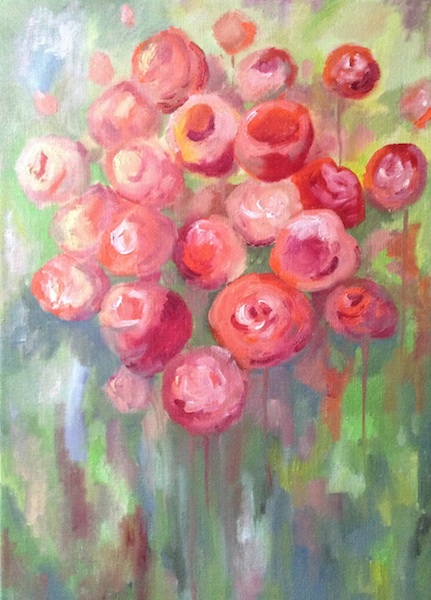 349 Kytice / The Bouquest / 50 x 70 cm / akryl na plátně / acrylic on canvas